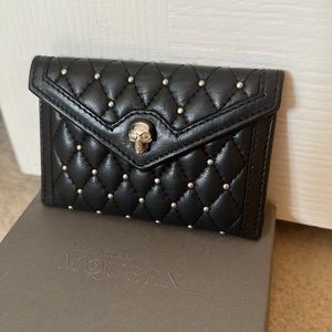 Alexander McQueen Black Skull Card Case With Box